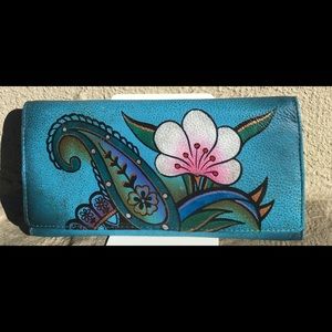 Anuschka Handpainted Paisley Wallet
